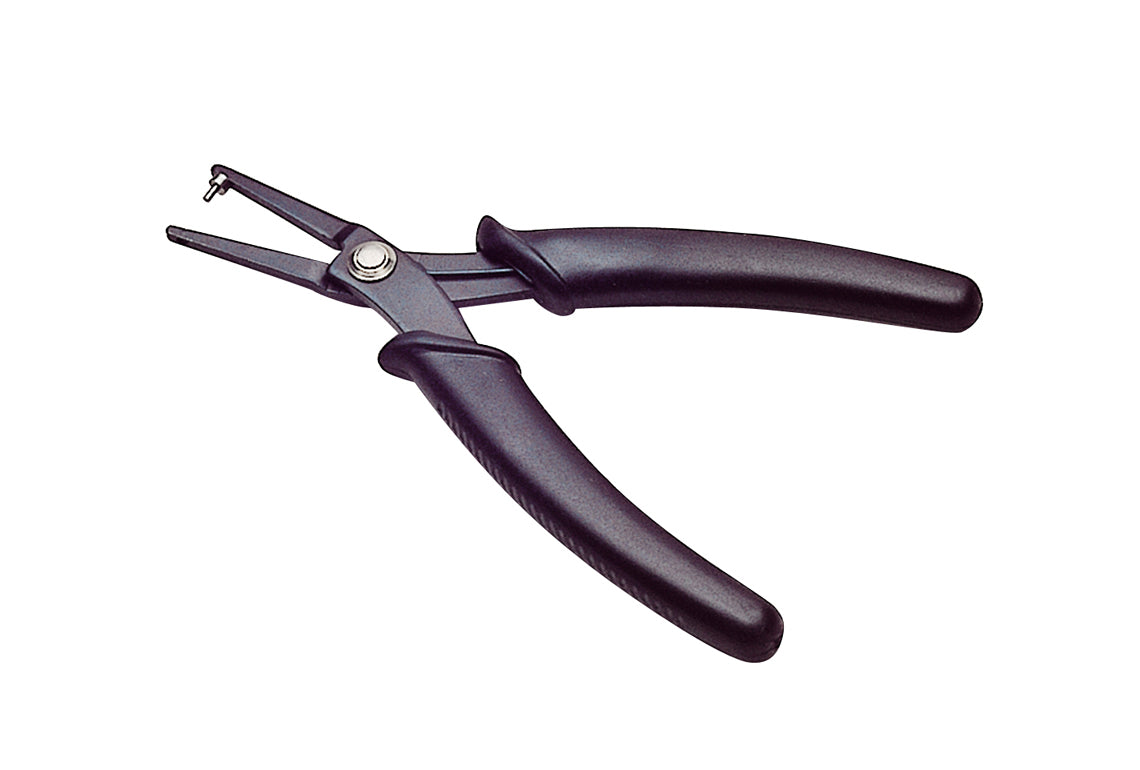 Hole punching pliers with 1.5 mm punch and ergonomic black handles for precision hole cutting