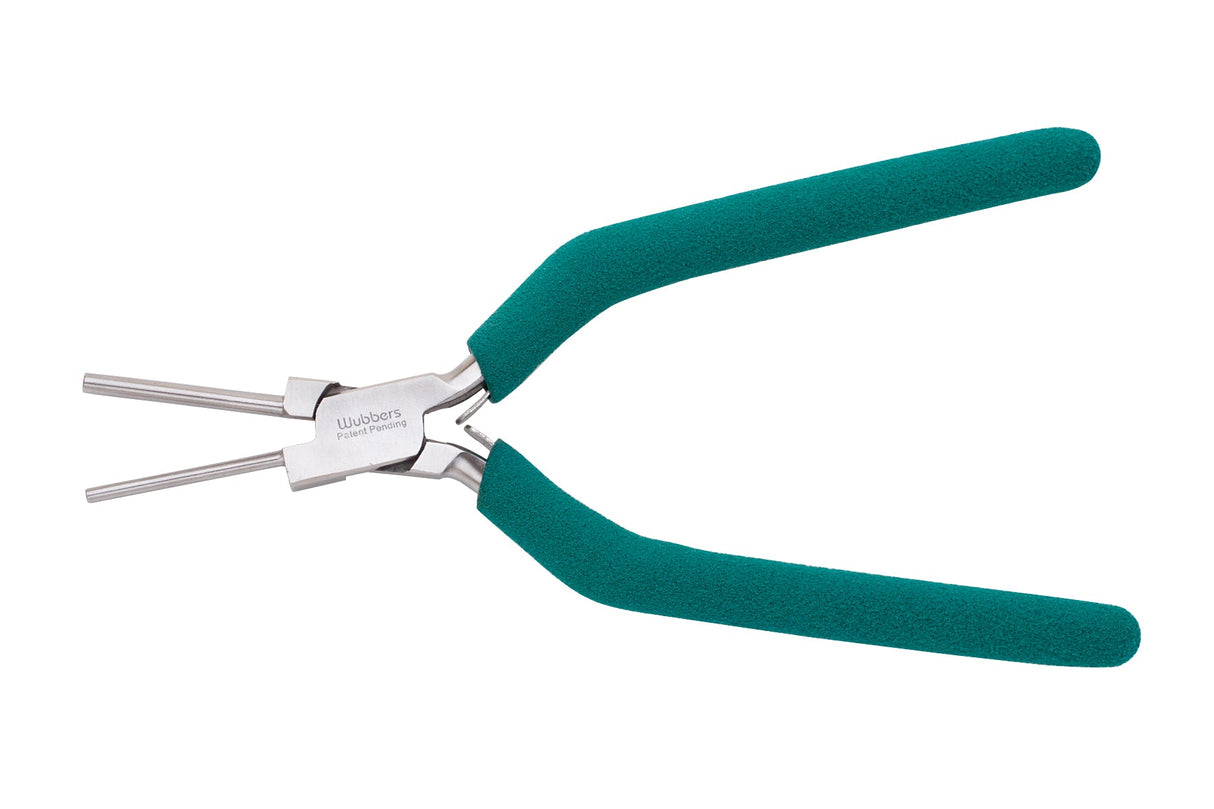 6-3/4 inch Small Oval Mandrel Wubbers jewelry pliers with teal ergonomic handles for shaping small oval jump rings and arcs