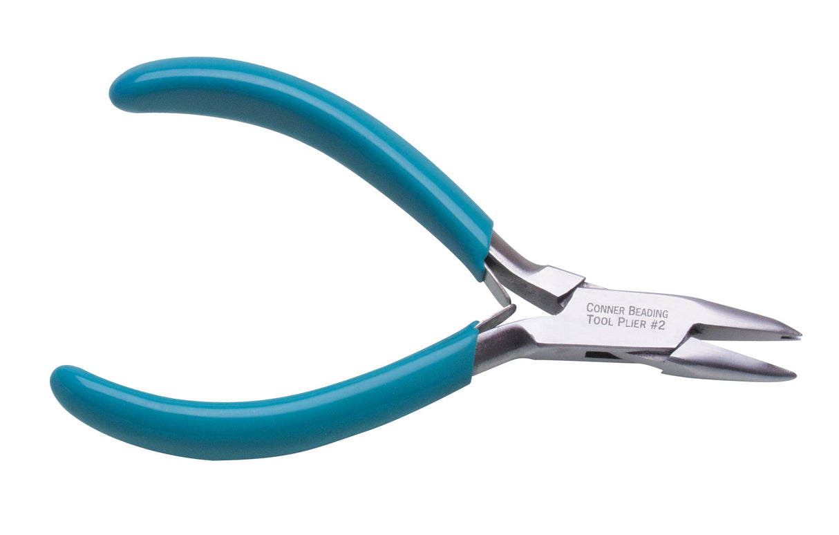 4-1/2" Conner Setting Pliers with straight style and blue handles for precise stone setting in jewelry making