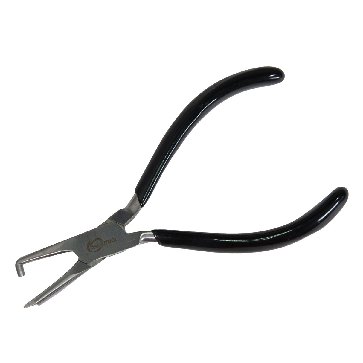 5-1/2-inch Power Set Roth Stone Setting Pliers with bent top jaw and milled straight jaw for precise stone setting and grip