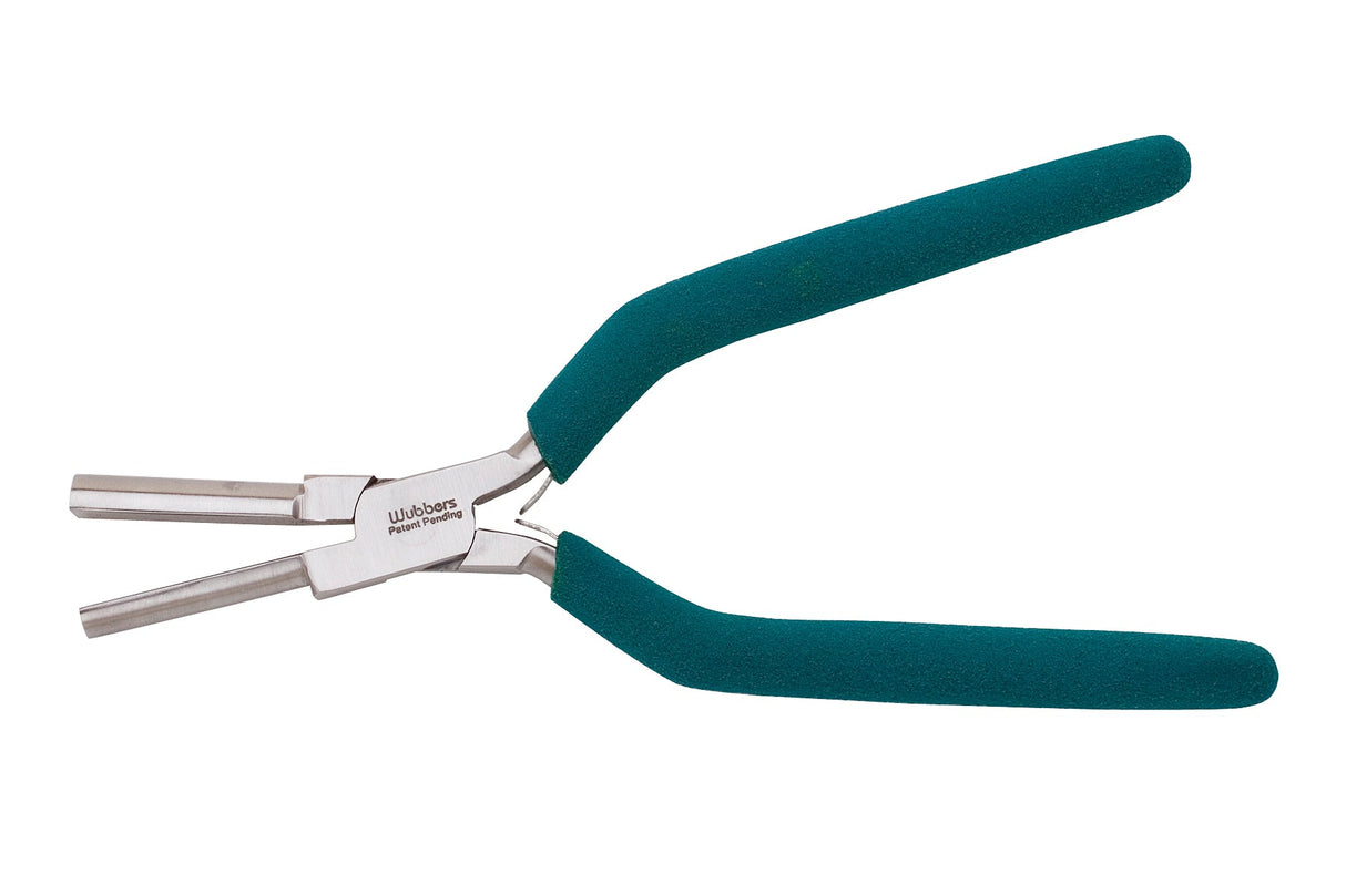 6-3/4 inch Medium Half-Round Mandrel Wubbers jewelry shaping pliers with teal handles