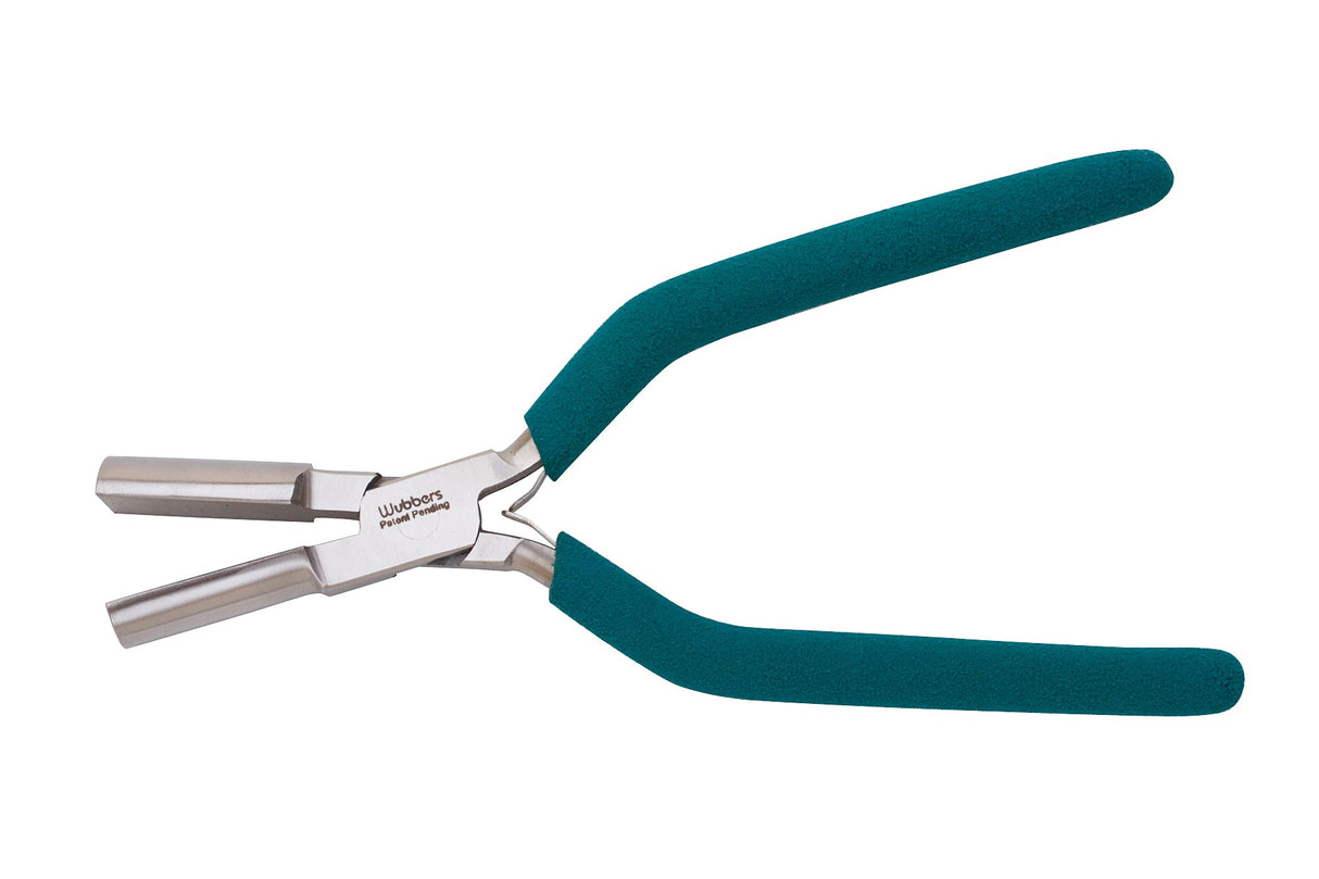 6-3/4" Large Half-Round Mandrel Pliers with teal handles for jewelry shaping and coil forming