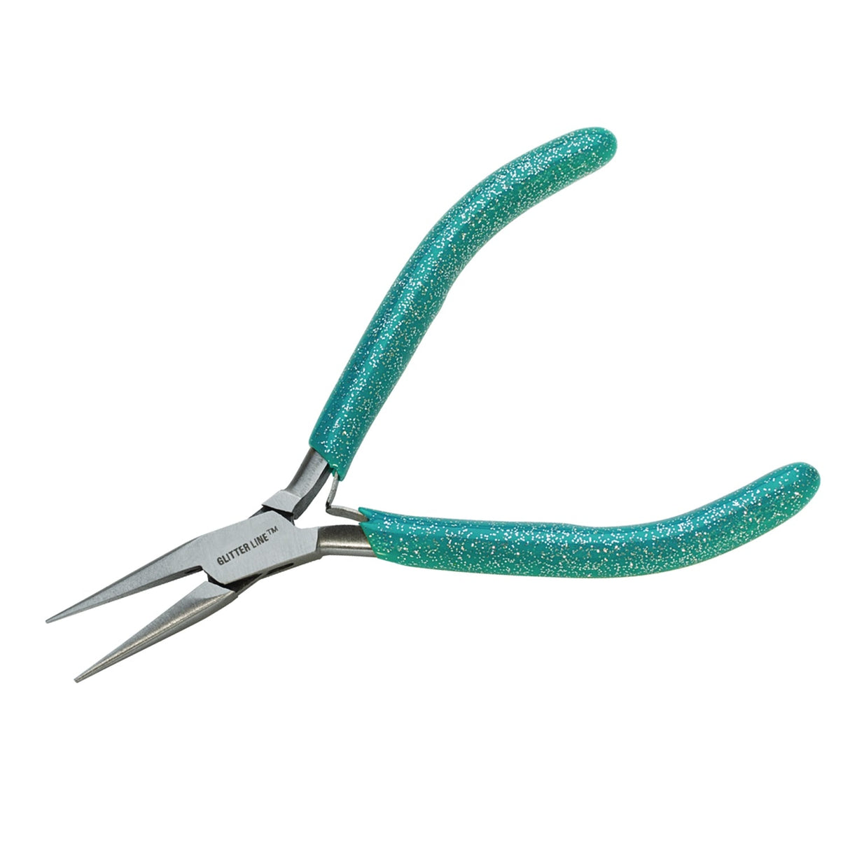 4-1/2 inch Glitter Line Chain Nose Pliers with glittery handles for precision jewelry making