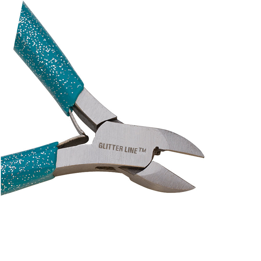 4-1/2 inch side cutters with glitter handle and precision hardened steel blades