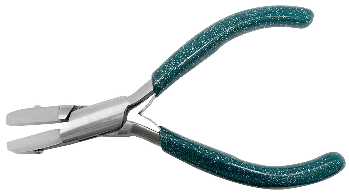 4-1/2 inch flat jaw nylon pliers with glitter handle for delicate wirework
