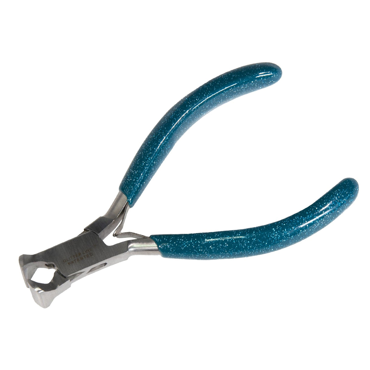 4-1/2 inch stainless steel end cutters with blue glitter PVC handles for precision cutting