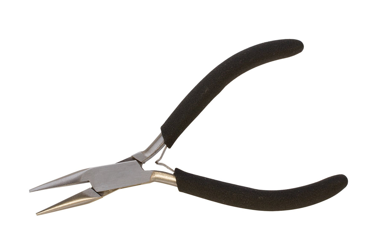 4-1/2" Sonora Chain Nose Pliers with stainless steel body and textured black grip for precision and control