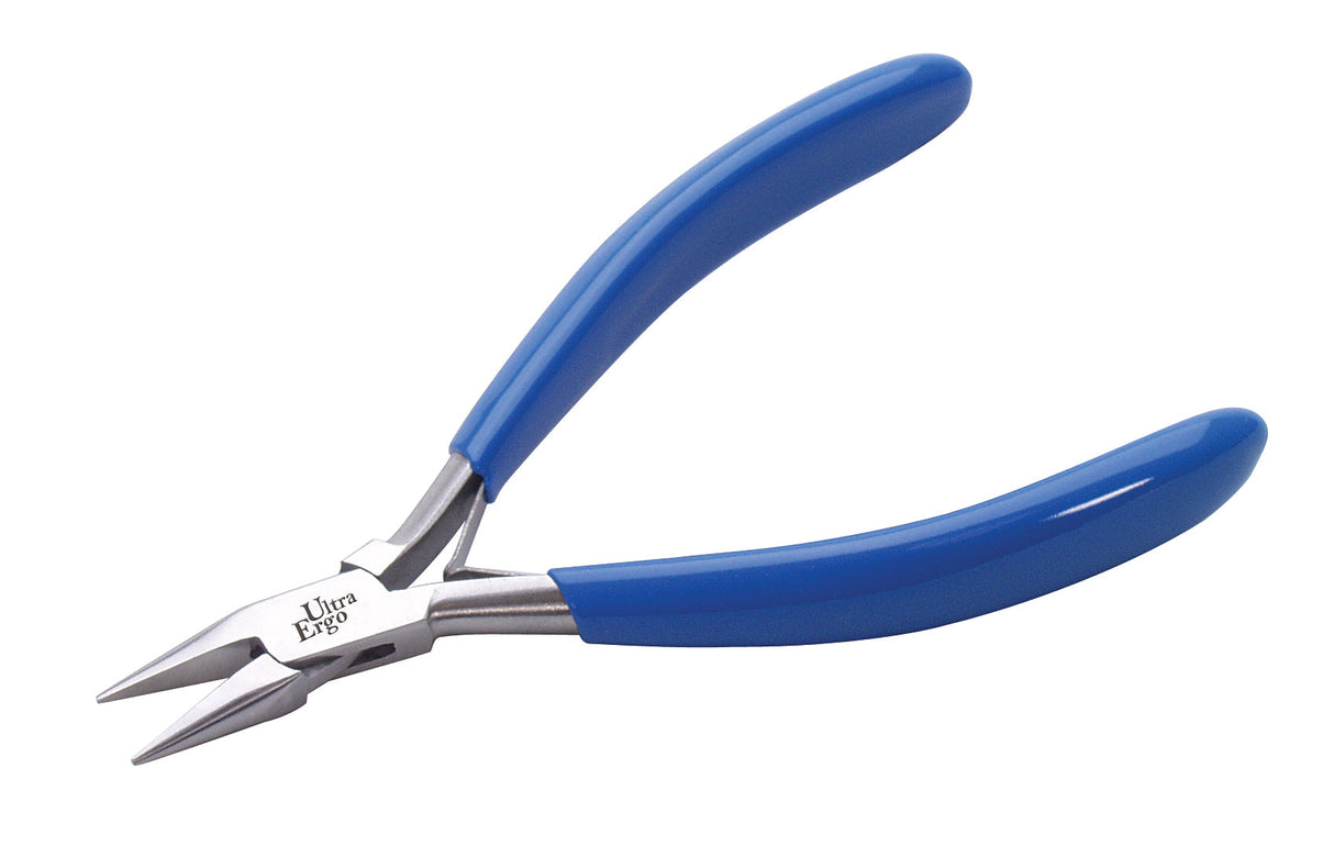 5-3/4" Ultra Ergo Chain Nose Pliers with ergonomic blue handles for precision jewelry and wirework tasks