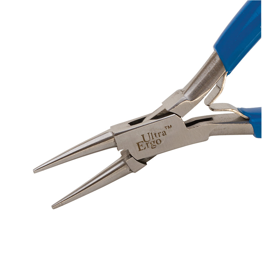 5-3/4" Ultra Ergo Round Nose Pliers with ergonomic blue handles for precise shaping and reduced hand fatigue