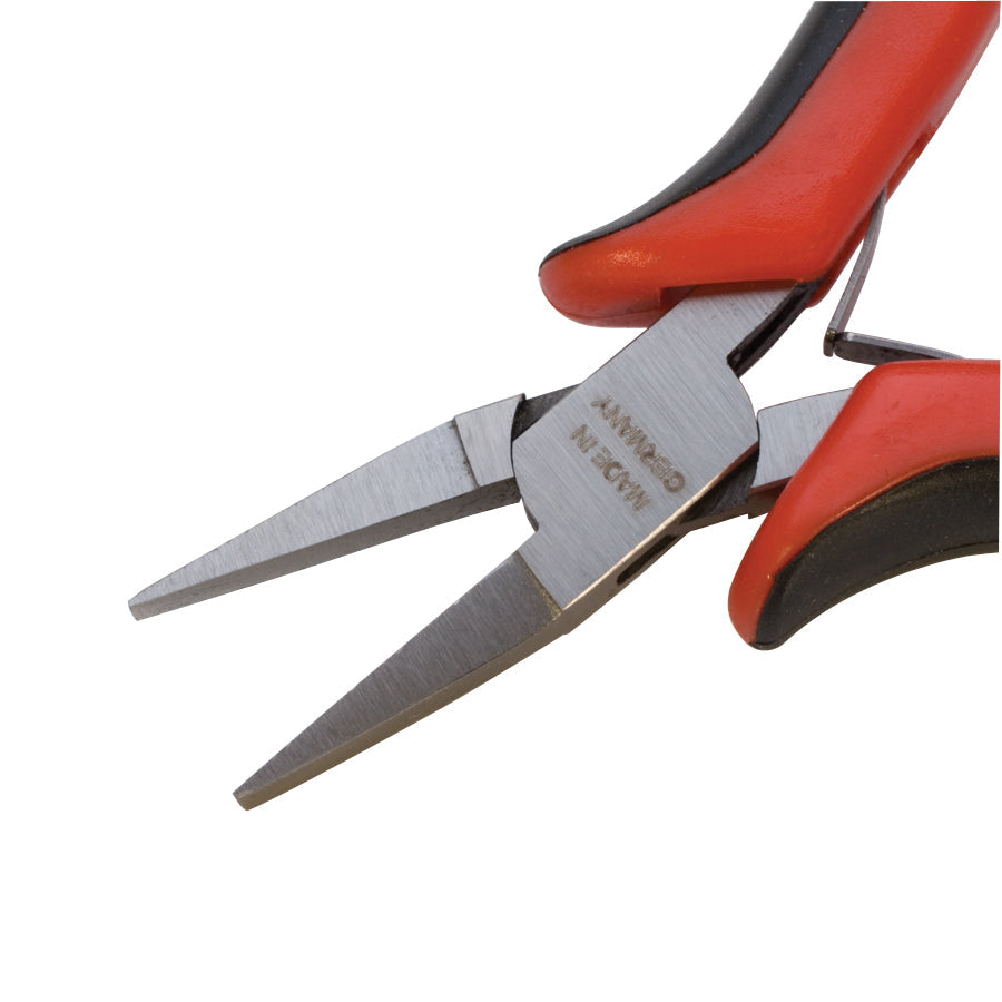 4-3/4" EUROnomic™ 2K Flat Nose Pliers with ergonomic red and black handles made in Germany