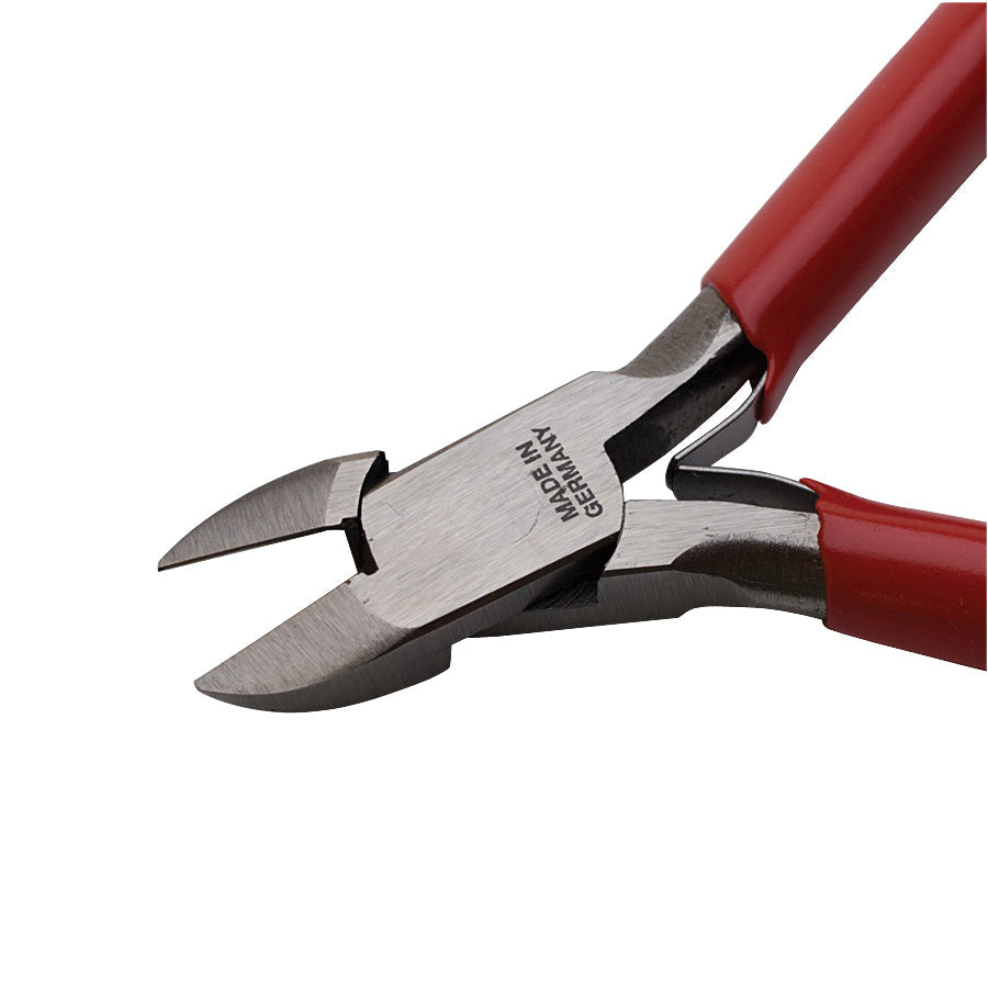 4-1/2" Lap Joint Side Cutters with red handles made in Germany, durable tempered steel construction for precise cutting.
