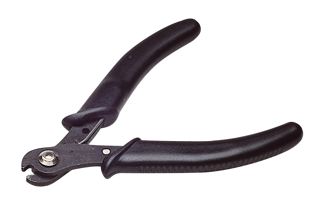 5-inch hard wire shear cutter with ergonomic grips and black oxide finish for clean, nick-free wire cuts