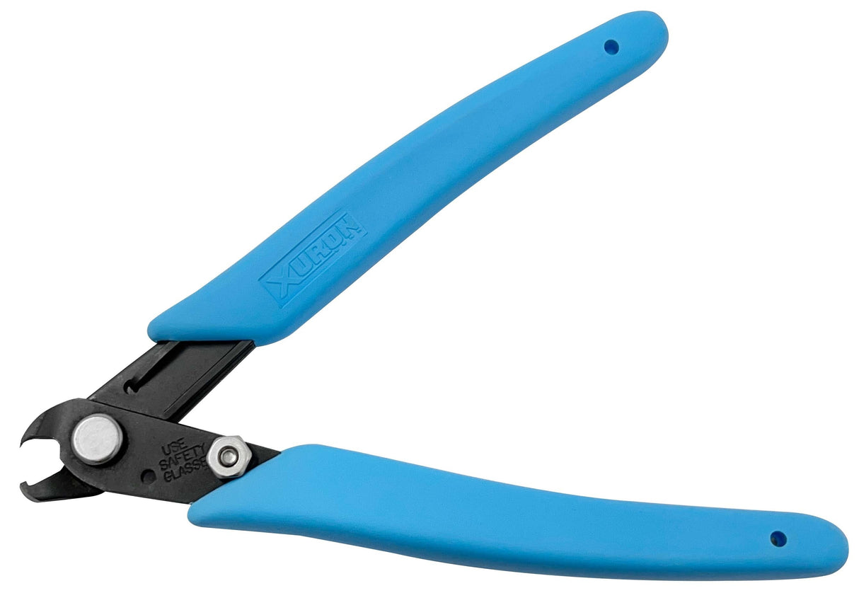 Xuron 635 Flush Cut Prong Cutters with blue ergonomic handles for precise prong cutting in jewelry and electronics