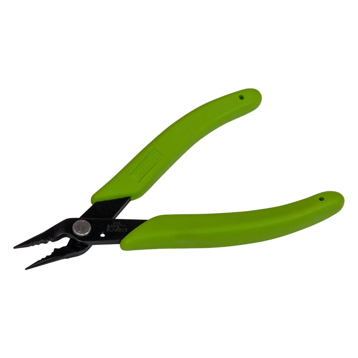 Xuron 494 combination 4-in-1 chain-nose and crimping pliers with green ergonomic handles for jewelry making