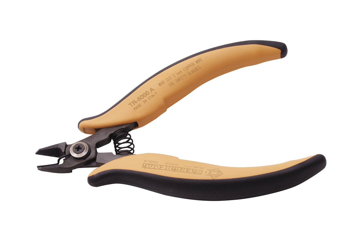 5 inch flush cutters with safety clip for precision wire and thin metal cutting