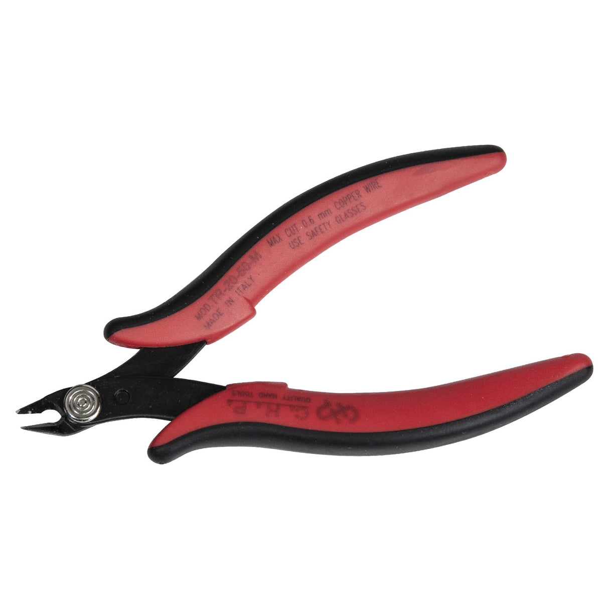 5-1/4" micro-angled flush cutters with 48° angled blackened head and red ergonomic grips for precision cutting