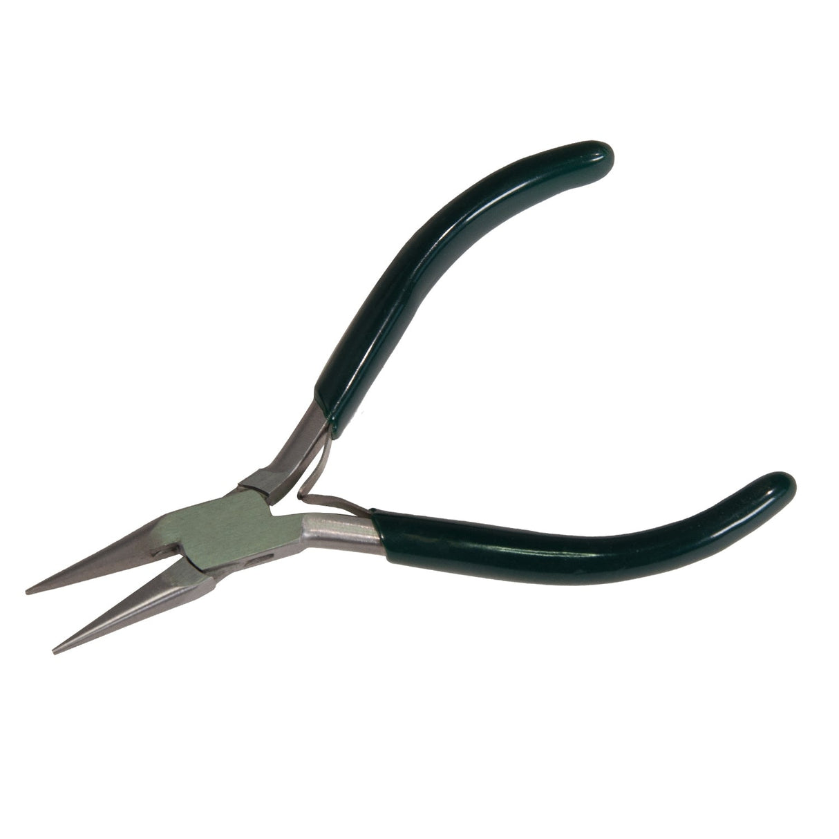4-1/2 inch chain nose pliers with PVC-coated grips for precision crafting and electronics work