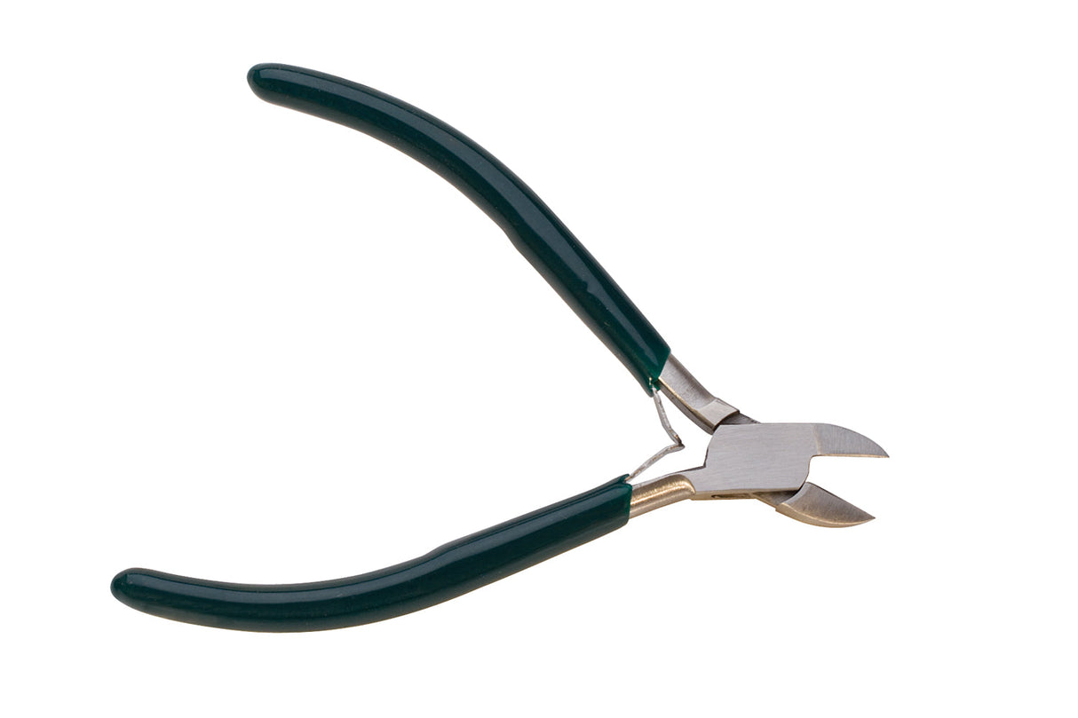 4-1/4" Mini Side Cutters with green ergonomic PVC grip for precise cutting of wire and small parts
