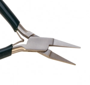 5 inch box-joint flat nose pliers with green PVC grips and ergonomic design for precise bending and trimming