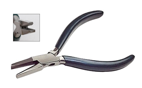 5-inch German-style concave convex bending pliers with PVC-coated handles for precise metal wire bending and jewelry making