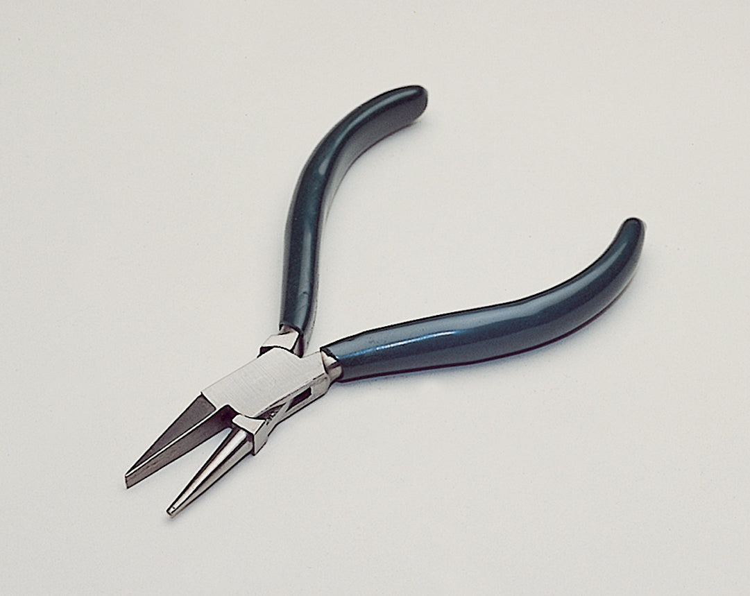 5-inch round and flat nose bending pliers with dark green ergonomic handles for precise jewelry making and wirework.