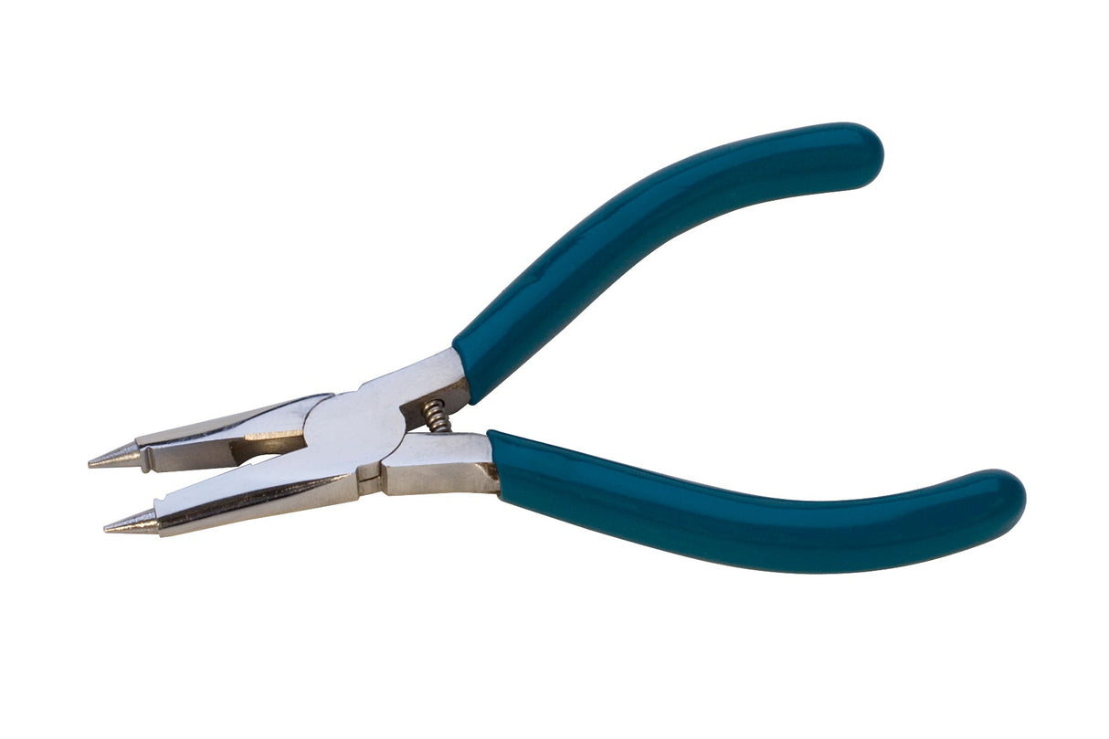 4-3/4 inch multi-purpose pliers with side cutters and teal handles for wire wrapping and bead stringing