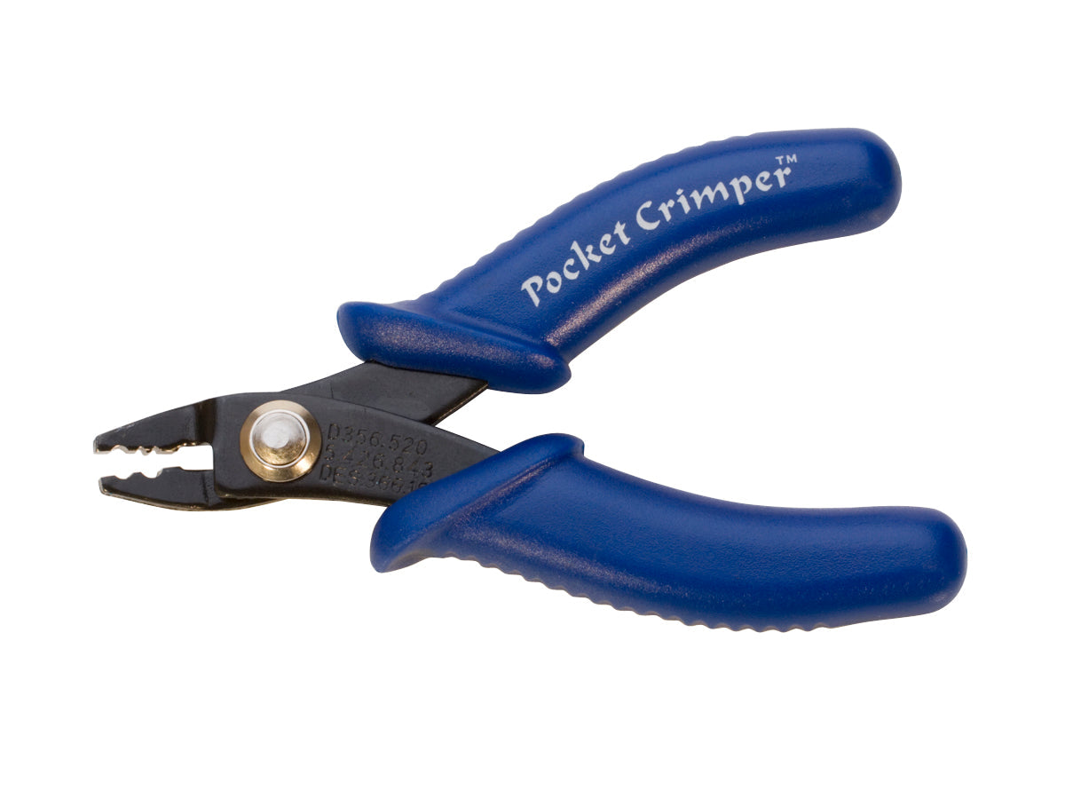 3-1/2" Pocket Crimpers™ compact blue-handled pliers for precise bead crimping and jewelry making