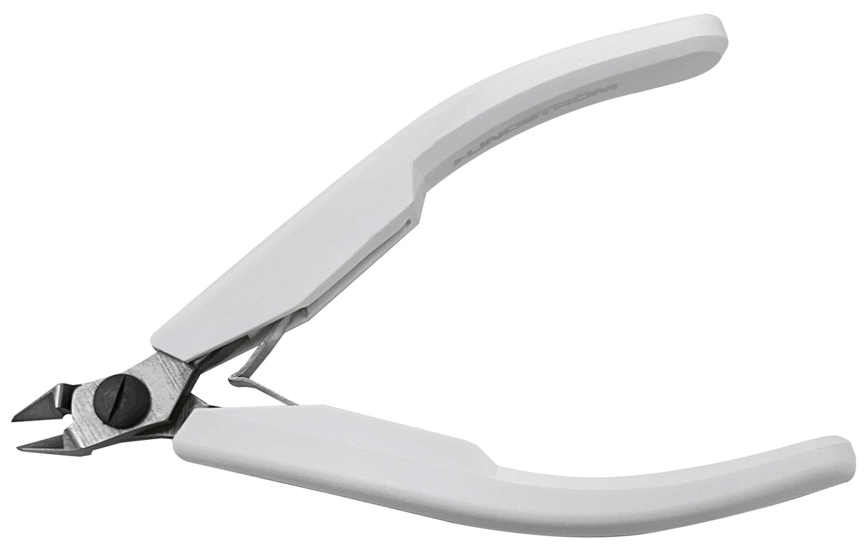 Lindstrom Supreme 7190 micro-bevel flush cutters with precise jaw alignment and smooth joint for clean cuts in jewelry and electronics