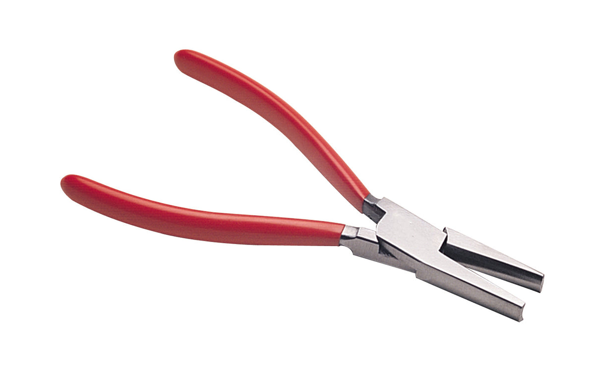6-1/2 inch large lap-joint bending pliers with red ergonomic handles and precision shaping jaws