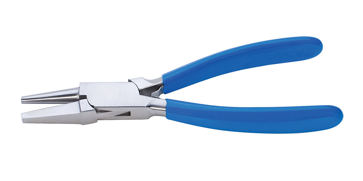 7-1/2" large square and round bending pliers with blue handles for jewelry making and wirework