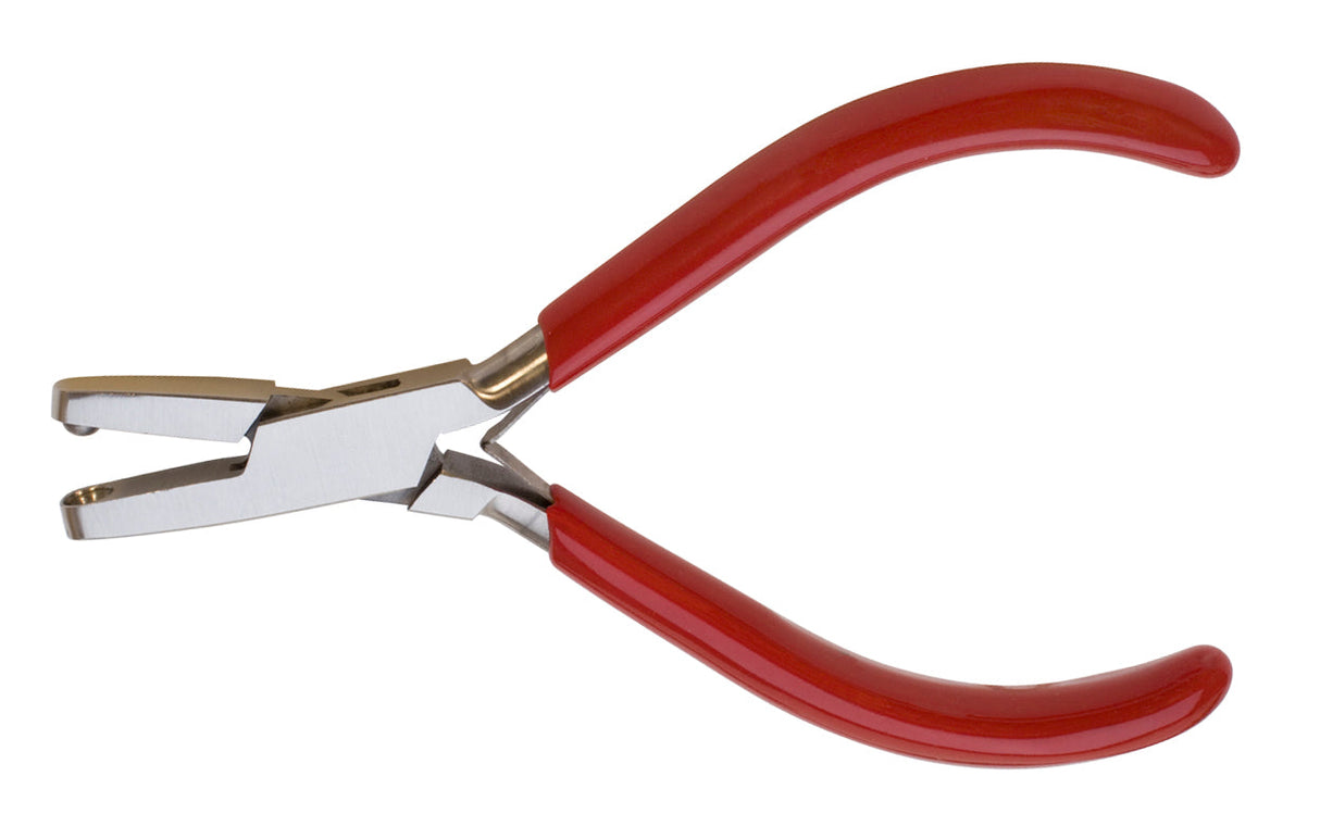 Dimple Forming Pliers 5mm with ergonomic red handle for metal crafting and jewelry making