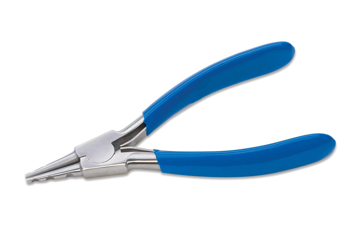 6" Ultra Ergo Bow Opening Pliers with ergonomic blue handles and stainless steel construction for wire work and chain maille projects