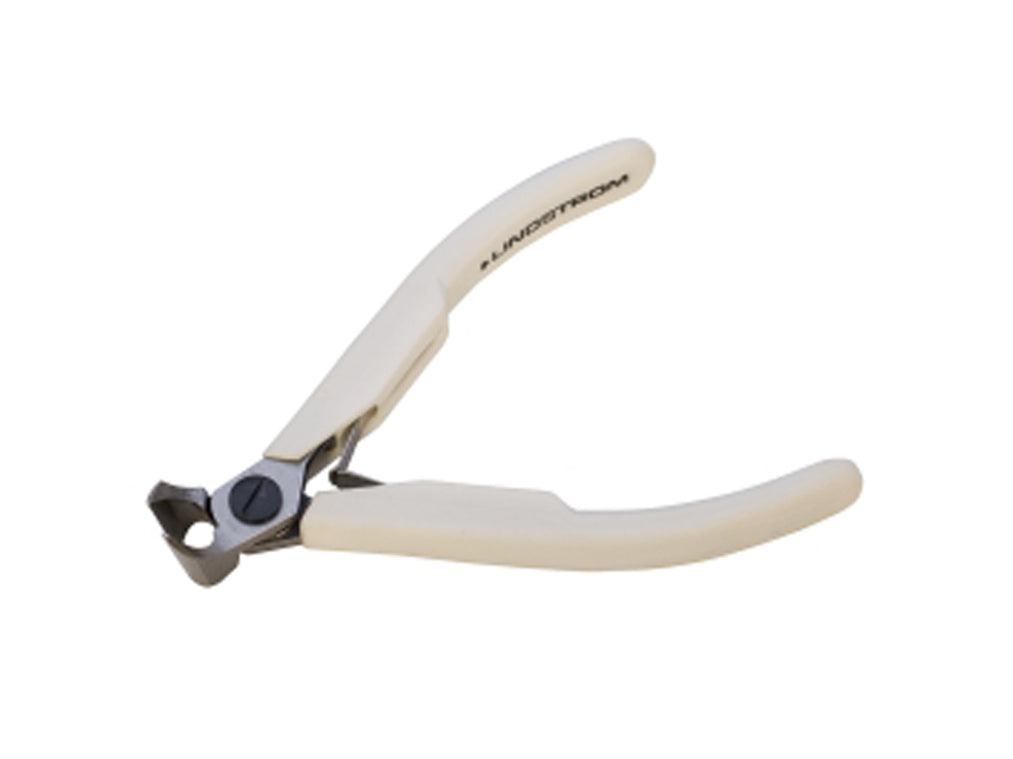 Lindstrom Supreme 7290 oblique micro-bevel cutter with ergonomic white handles and precision jaws