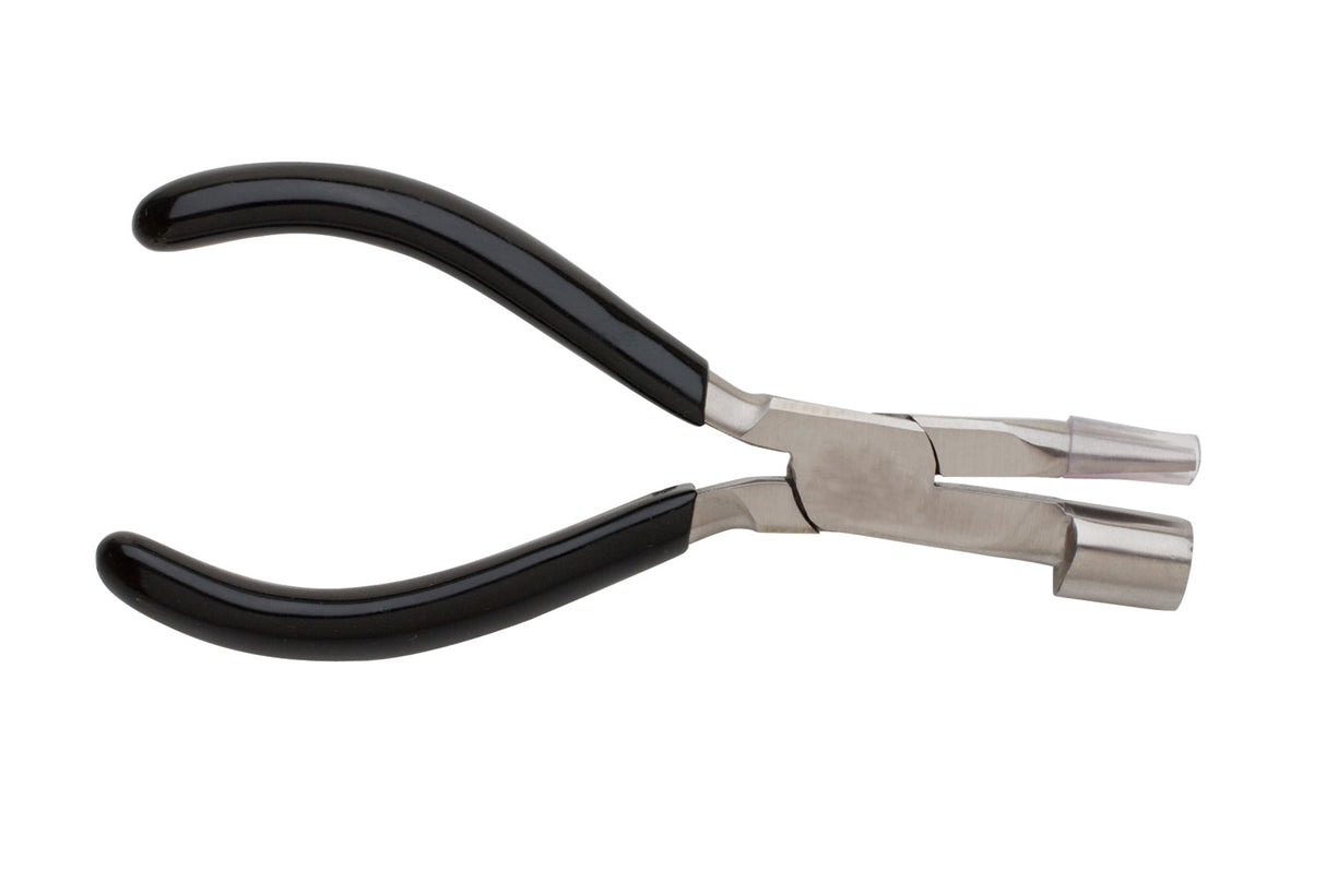 Wrap 'n' Tap Looping Pliers with 14mm barrel-shaped jaw and black ergonomic handles for precise jewelry looping