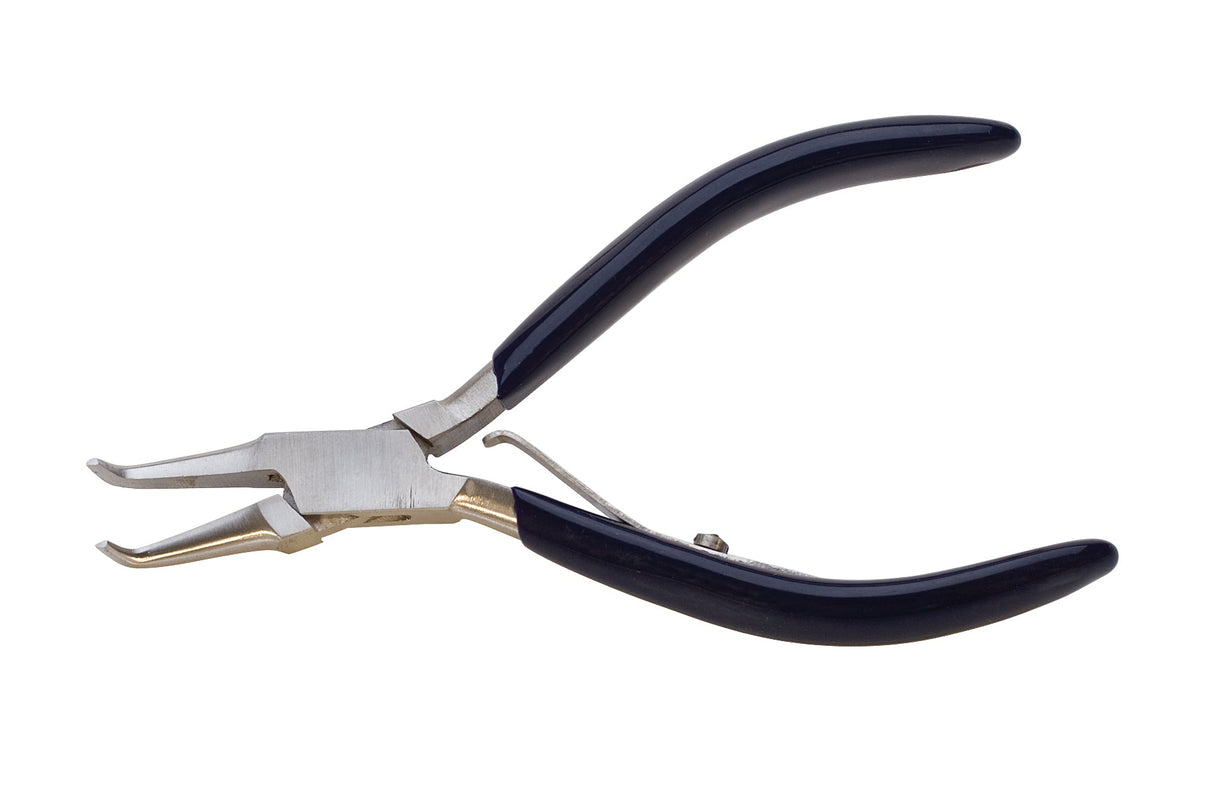 5-inch 90° bent nose pliers with black handles for precise jewelry stone-setting tasks