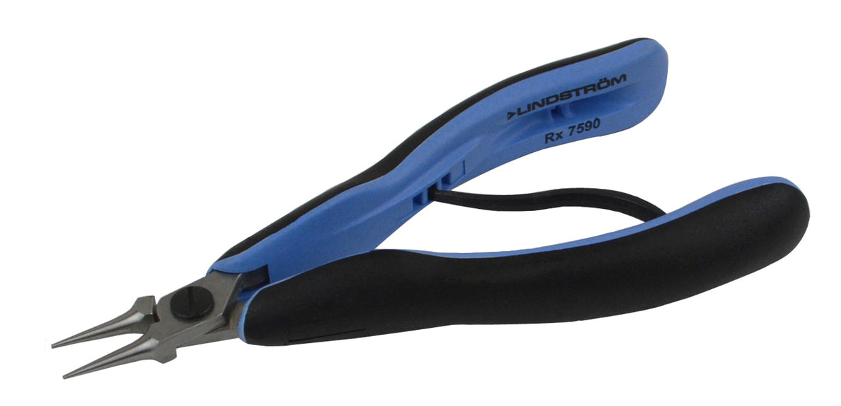 Lindstrom RX7590 round nose pliers with Micro-Touch handles and premium steel for precise bending and reduced hand fatigue