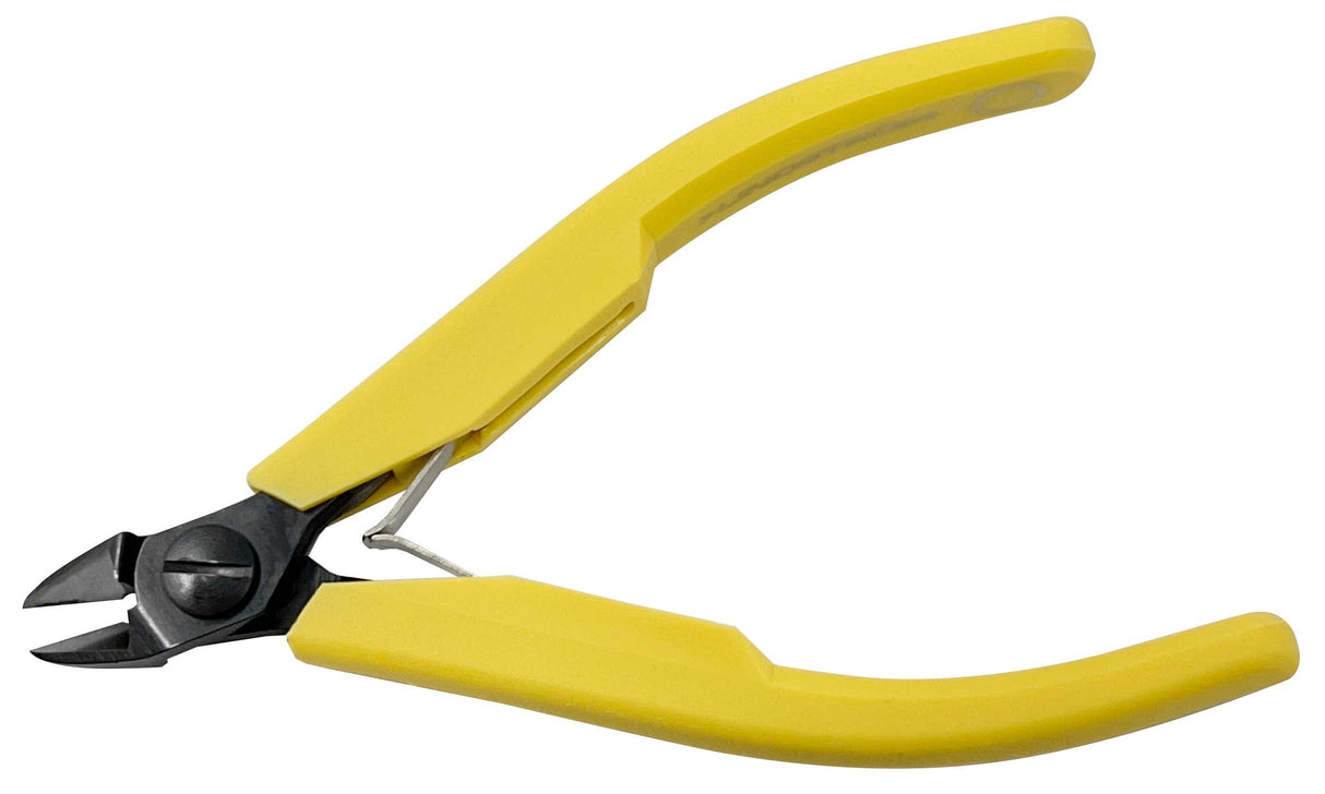 Lindstrom 8141 Flush Cutters with yellow ergonomic handles for precise flush cutting up to 16 gauge material
