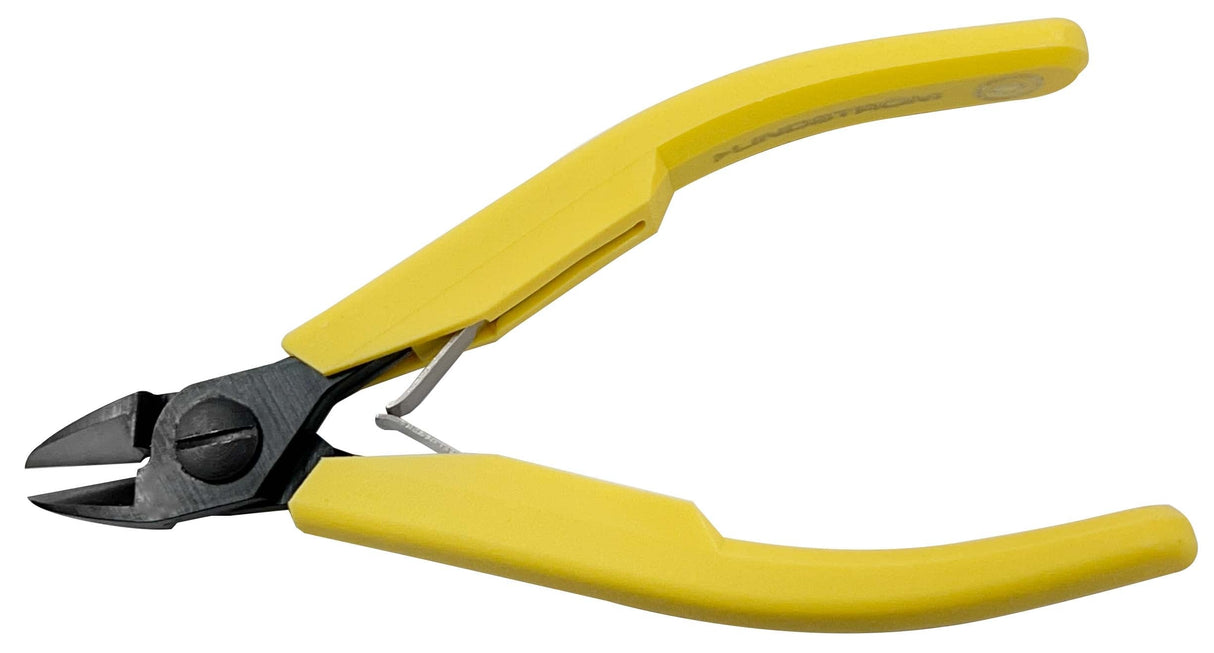Lindstrom 8152 Ultra-Flush Cutters with yellow handles and hardened steel blades for precise 16-gauge wire cutting