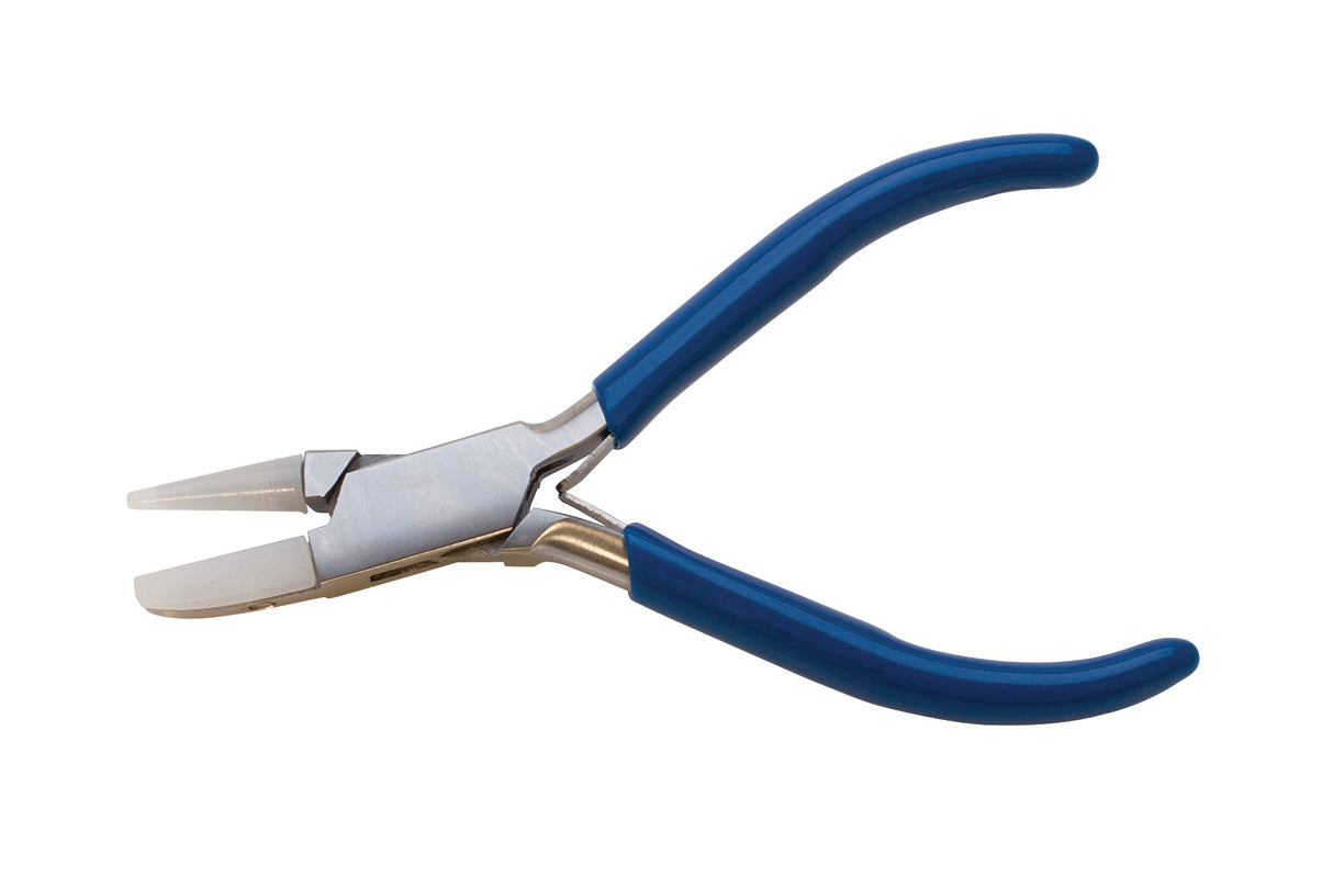 Round/Flat Nose Pliers with nylon jaws and blue PVC grip for delicate, non-marring precision tasks