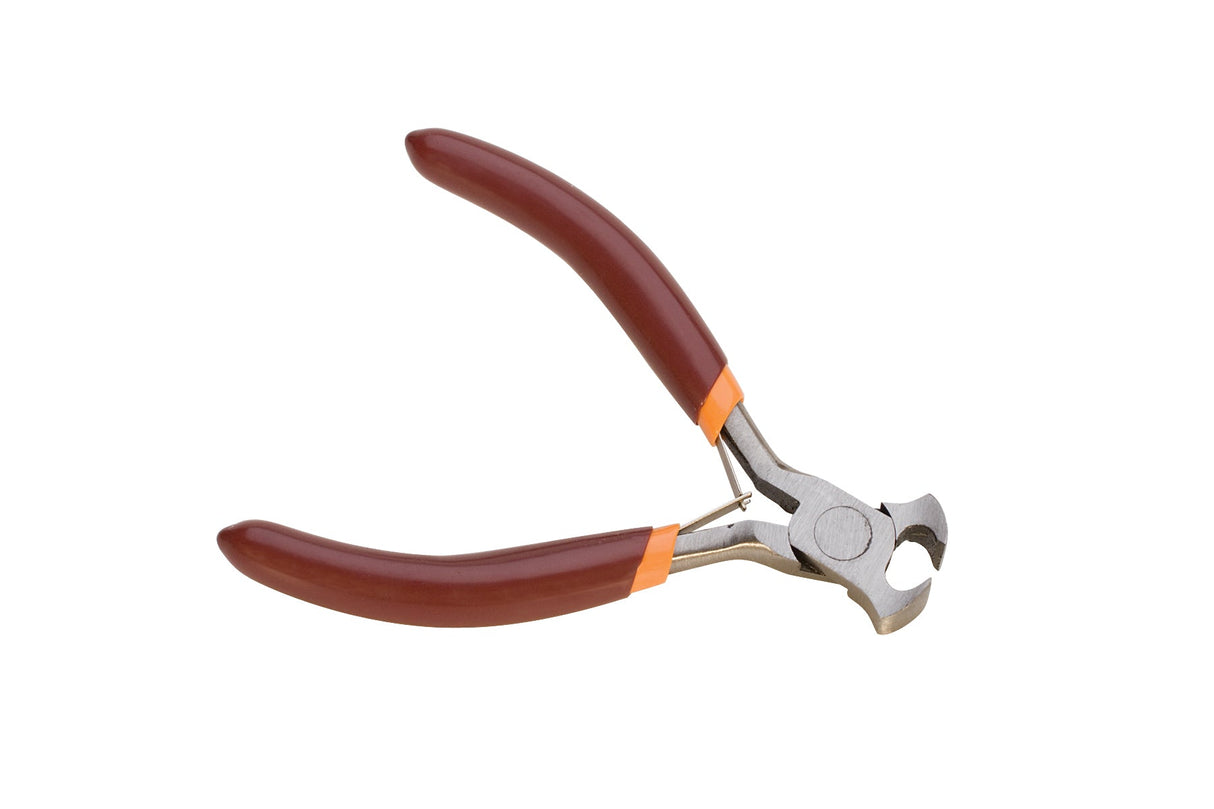 4 inch sprue end cutters with brown handles for precise wire and sprue cutting