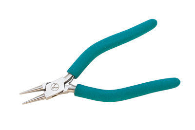 6-1/2" Classic Wubbers round nose pliers with ergonomic teal handles for jewelry making and wire wrapping