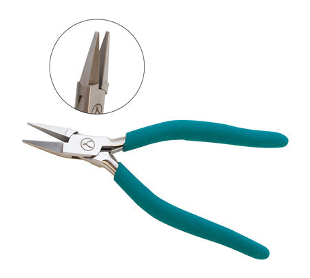 6-1/2" Classic Wubbers narrow flat 3mm jewelry pliers with ergonomic handles and non-marring finish