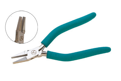 6-1/2" Classic Wubbers wide flat 7mm wirework pliers with ergonomic teal handles and non-marring jaws for jewelry making