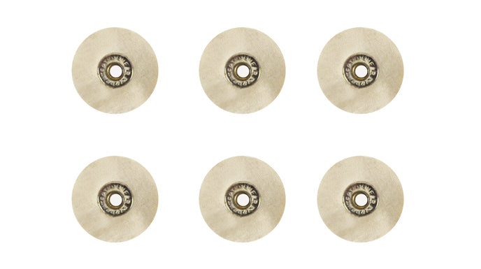 Pack of 6 unmounted white muslin buffs 1-inch diameter for rotary polishing machines