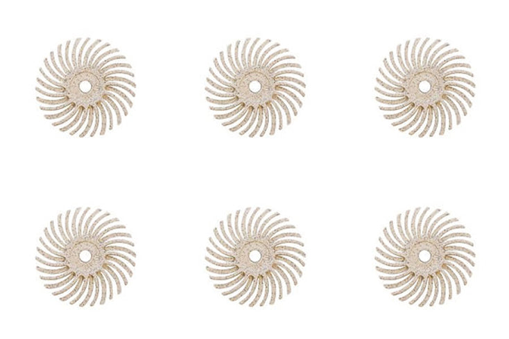 6-piece set of 3/4" 3M Micron Radial Discs white 120 grit for metal finishing