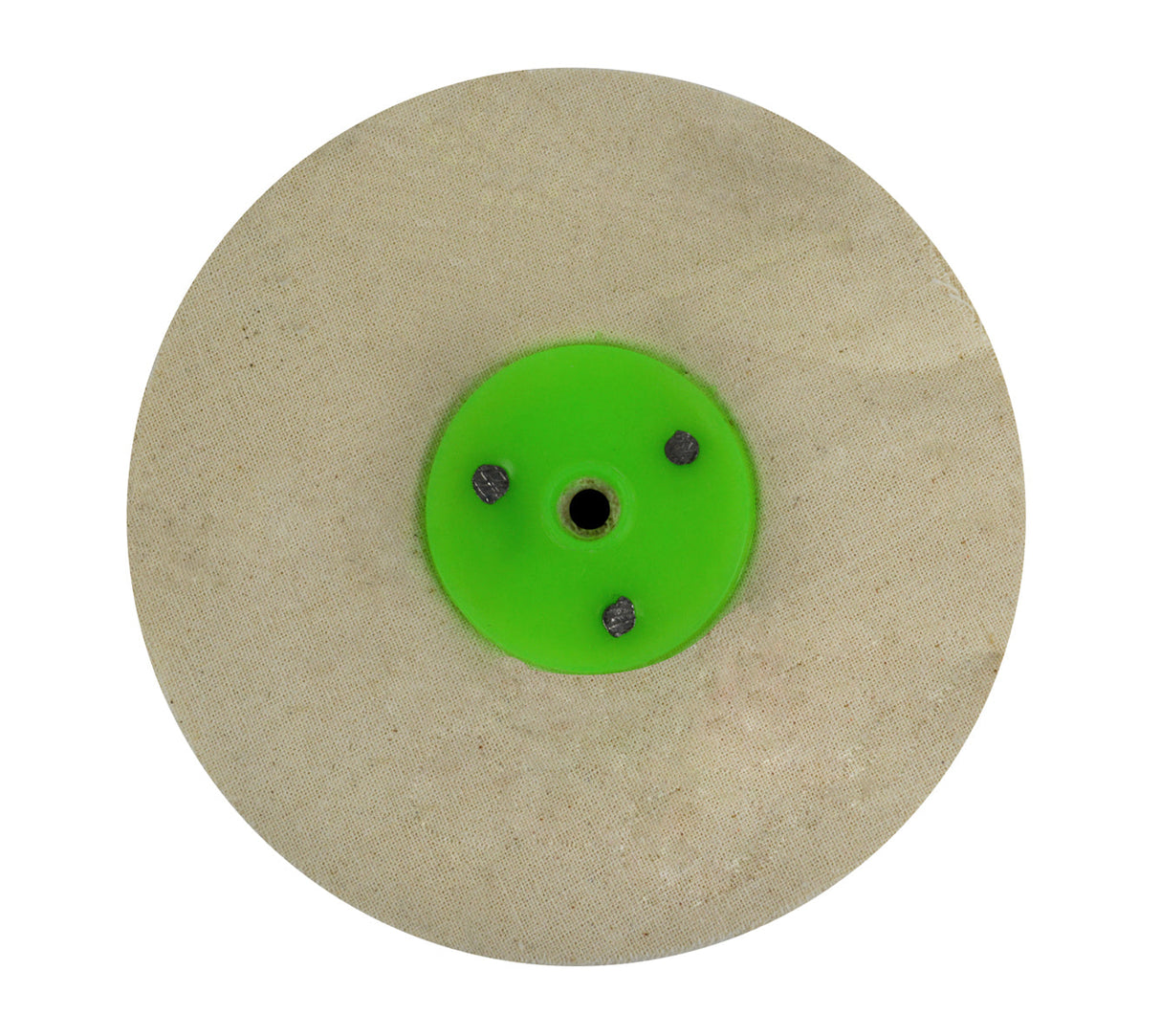 Unbleached Calico Polishing Buff 5 inch with leather center and 50 folds for jewelry and metal finishing