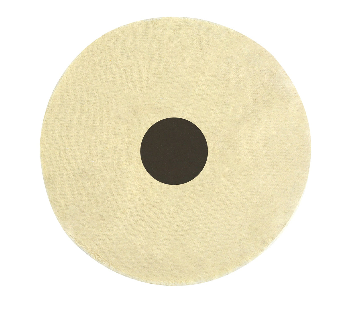 White unstitched muslin buff polishing pad 6-inch diameter with 40 folds for jewelry and metalwork shine