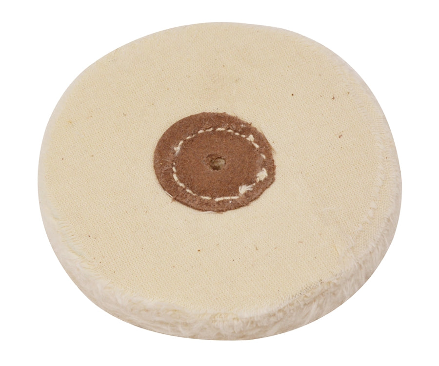 stitched white muslin buff 4 inch 50 folds polishing tool for metals and jewelry