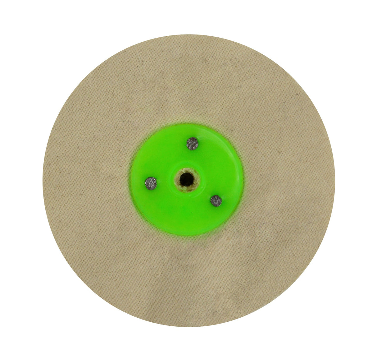 Unbleached Calico Polishing Buff 4 inch with plastic center for jewelry and metal finishing