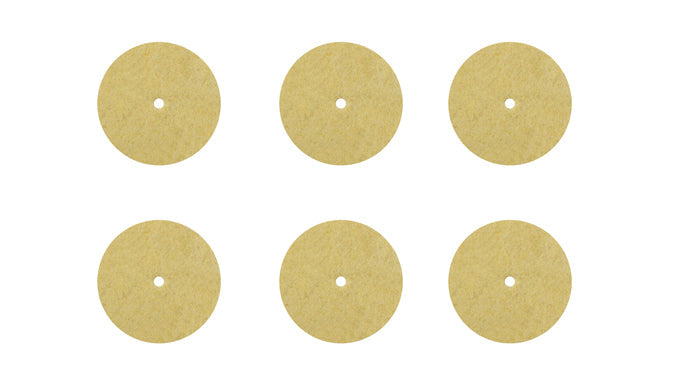 Set of 6 soft polishing discs 1 inch diameter 1/8 inch thick for jewelry and metal polishing